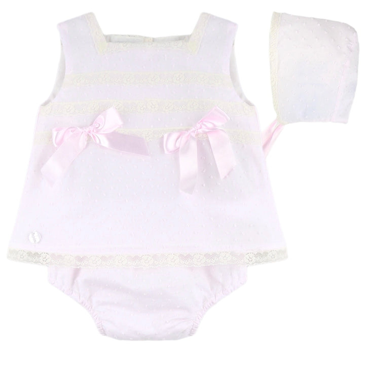 Dulce De Fresa Nancy Pink Plumetti Dress Set