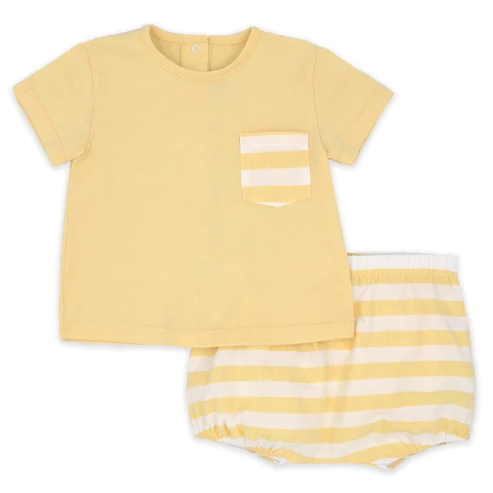 Rapife Baby Boys Lemon & White Striped Jam Pant Set 4614S24