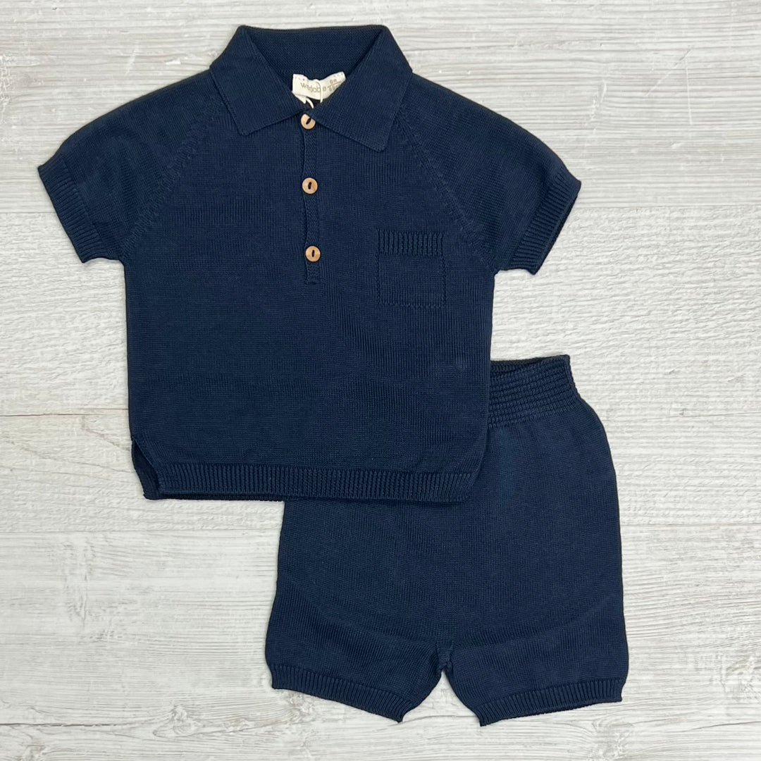 Wedoble Boys Navy Knitted Short Set V2310319AN