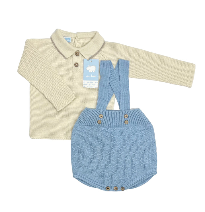 Mac Ilusion Baby Boys Knitted Polo Dungaree Set 9051