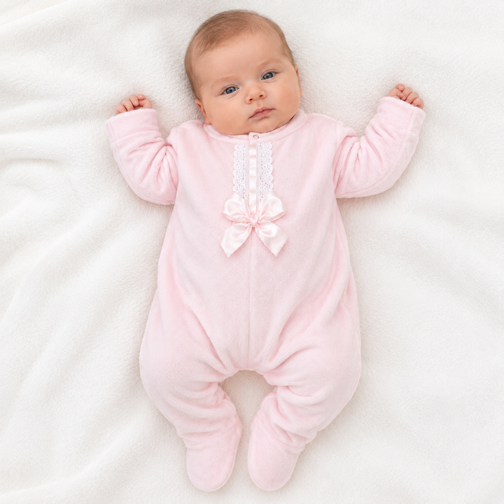 SARDON PINK AND WHITE LACE BABYGROW 718