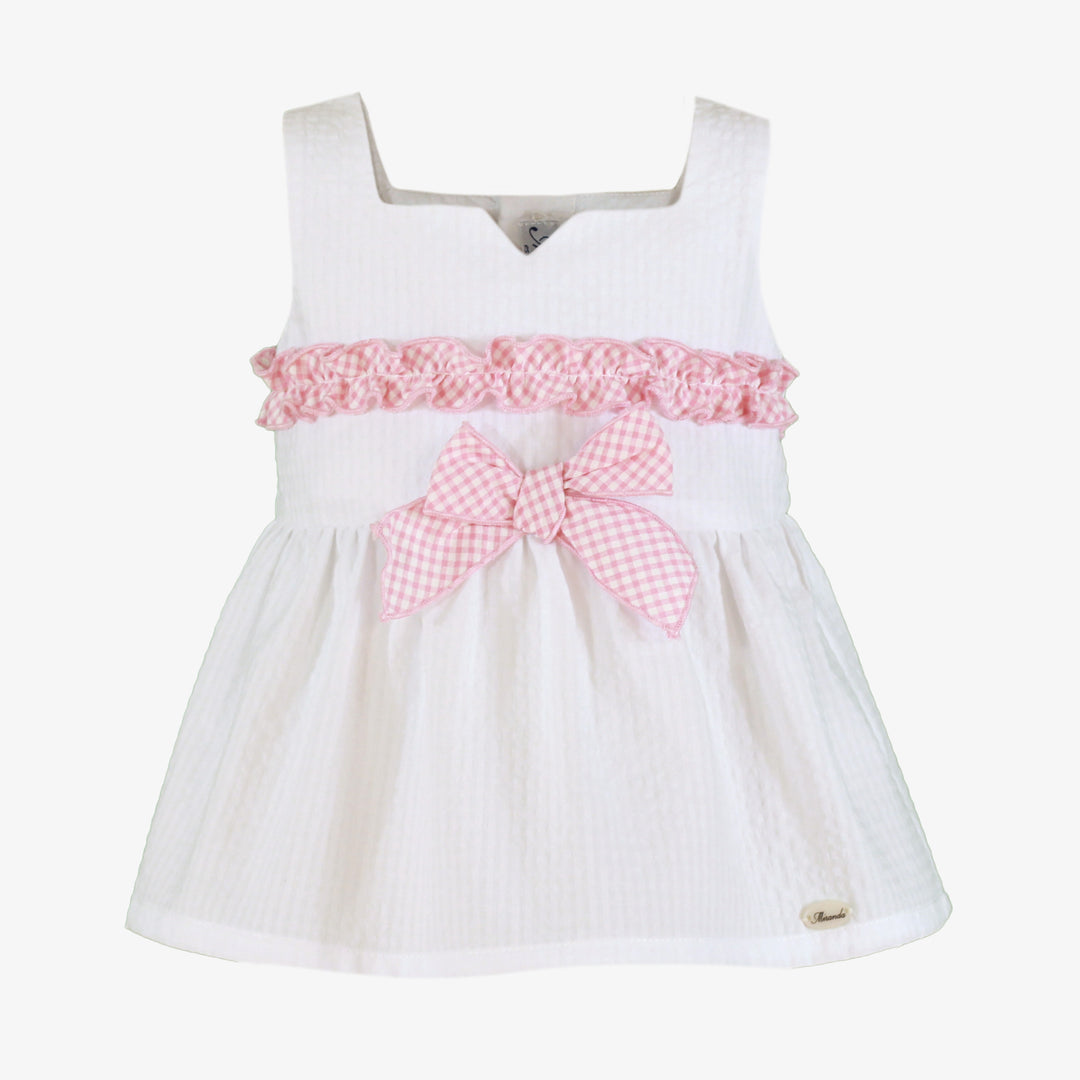 Miranda Girls Pink & White Check Skirt Set 602