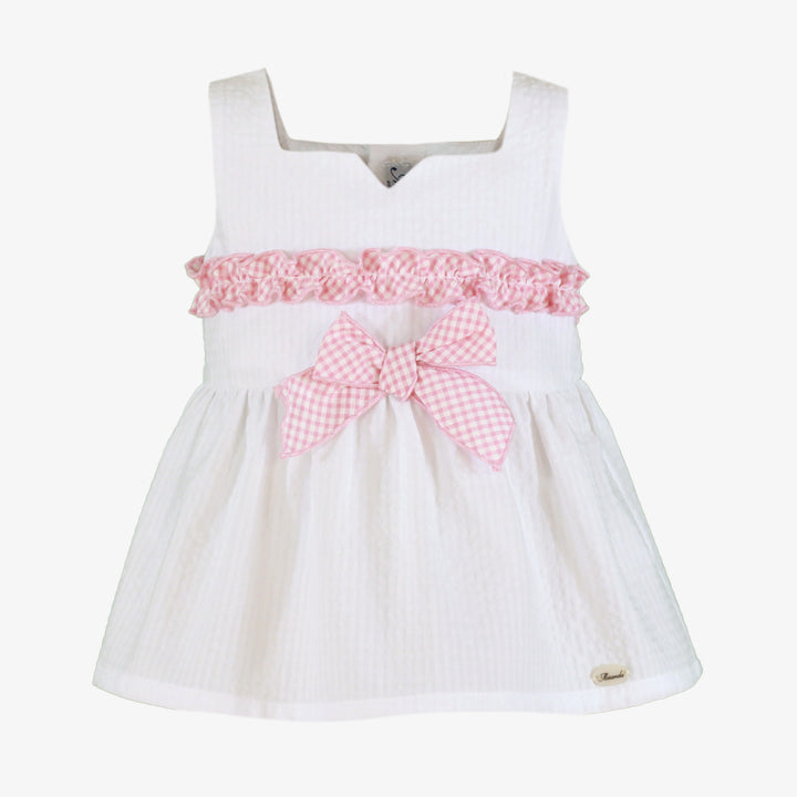 Miranda Girls Pink & White Check Skirt Set 602