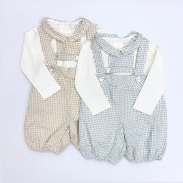 Coccode Baby Boys Dogtooth Check Dungaree Set C58103