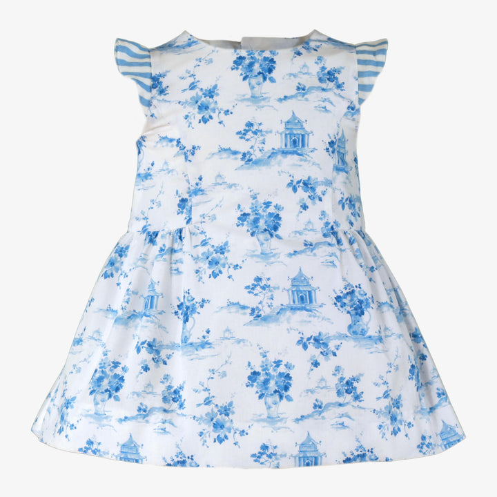 Miranda Baby Girls Blue Toile Dress 512V