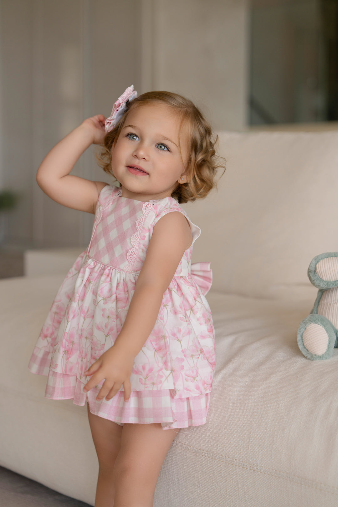 PRE ORDER Miranda Baby Girl Pink Floral Dress & Knickers 133VB