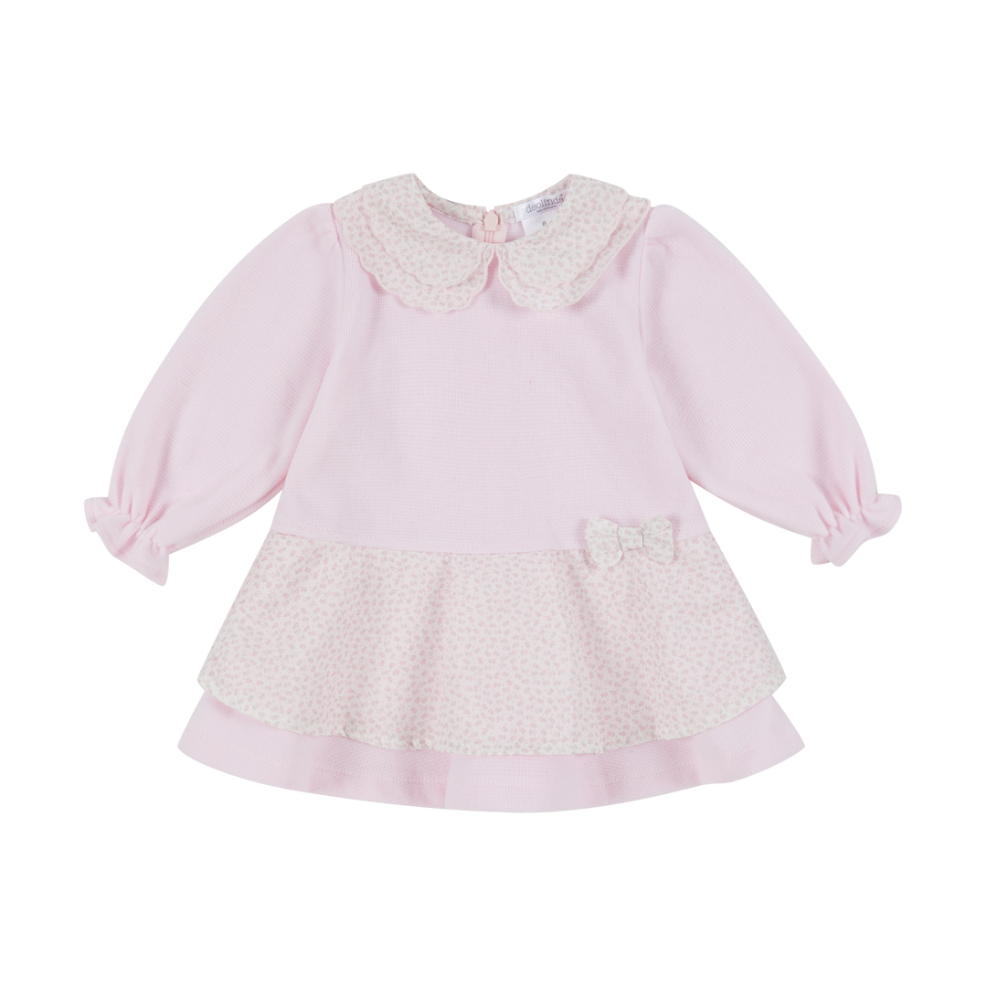 Deolinda Baby Girls Pink Floral Collar Dress DBI23405P