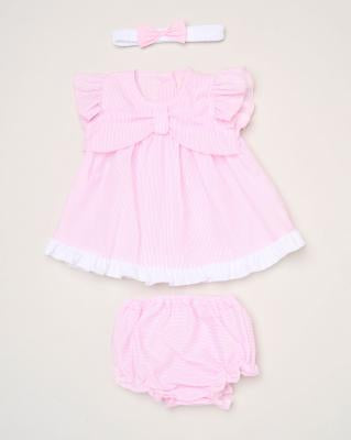 Baby Girls Stripe Bow Dress Knickers & Headband