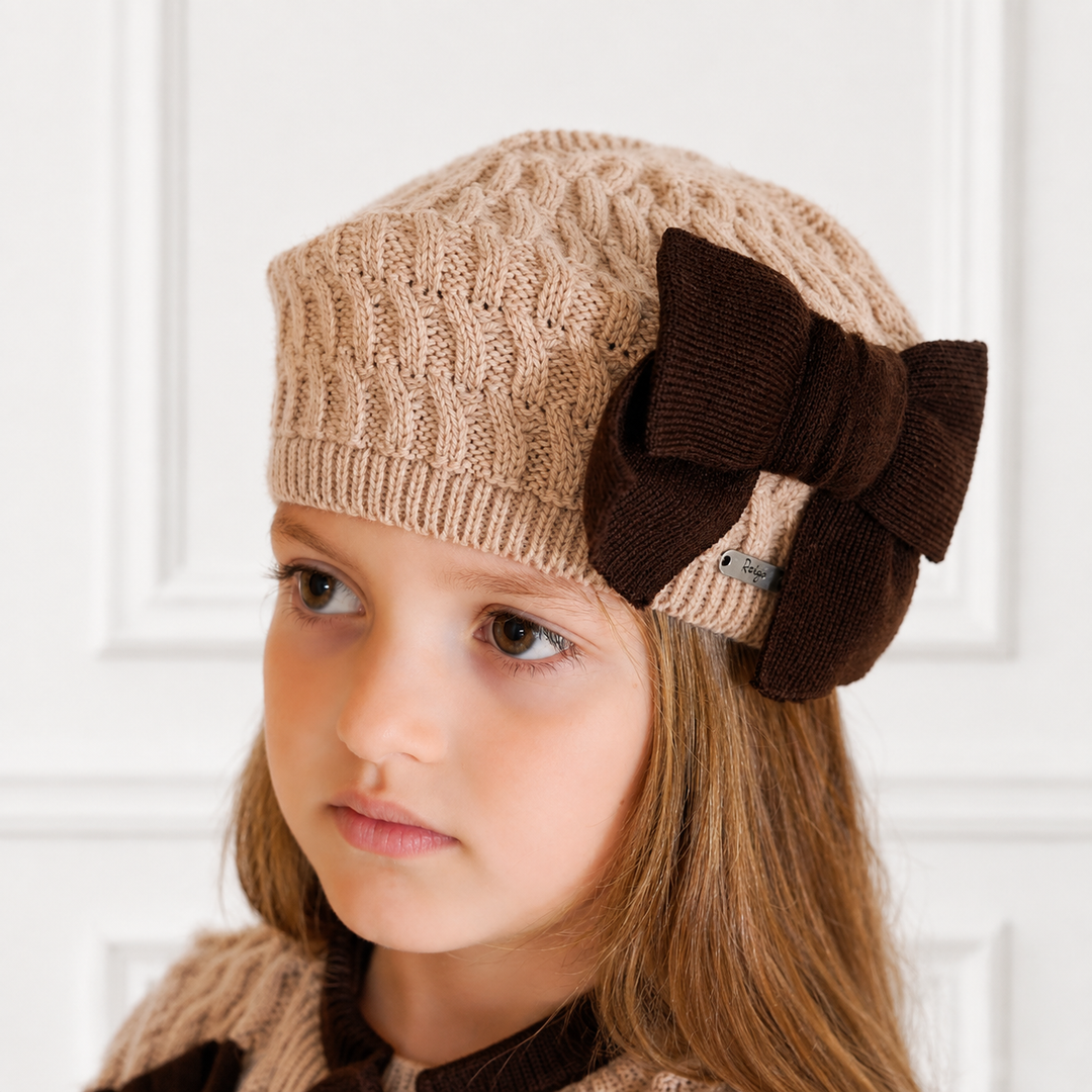 PRE ORDER RAHIGO GIRLS CAMEL & CHOCOLATE BERET 26241