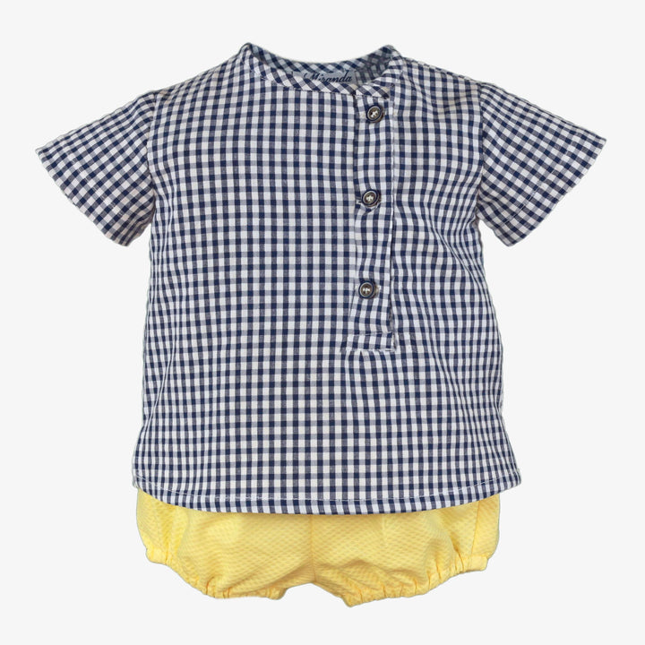 Miranda Baby Boys Blue & Yellow Gingham Short Set 4243