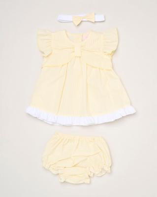 Baby Girls Stripe Bow Dress Knickers & Headband