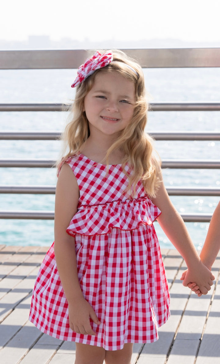 Miranda Girls Red & White Check Dress 616V