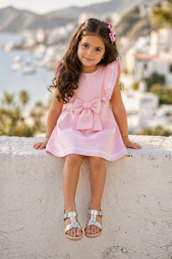 Miranda Pink Ruffle & Bow Dress 253V