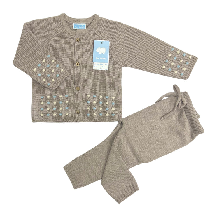 Mac Ilusion Baby Boys Beige Knitted Two Piece Set 9045BE