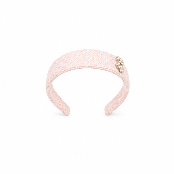 DEOLINDA CHIC PINK TWEED DIAMANTE HEADBAND CD126022