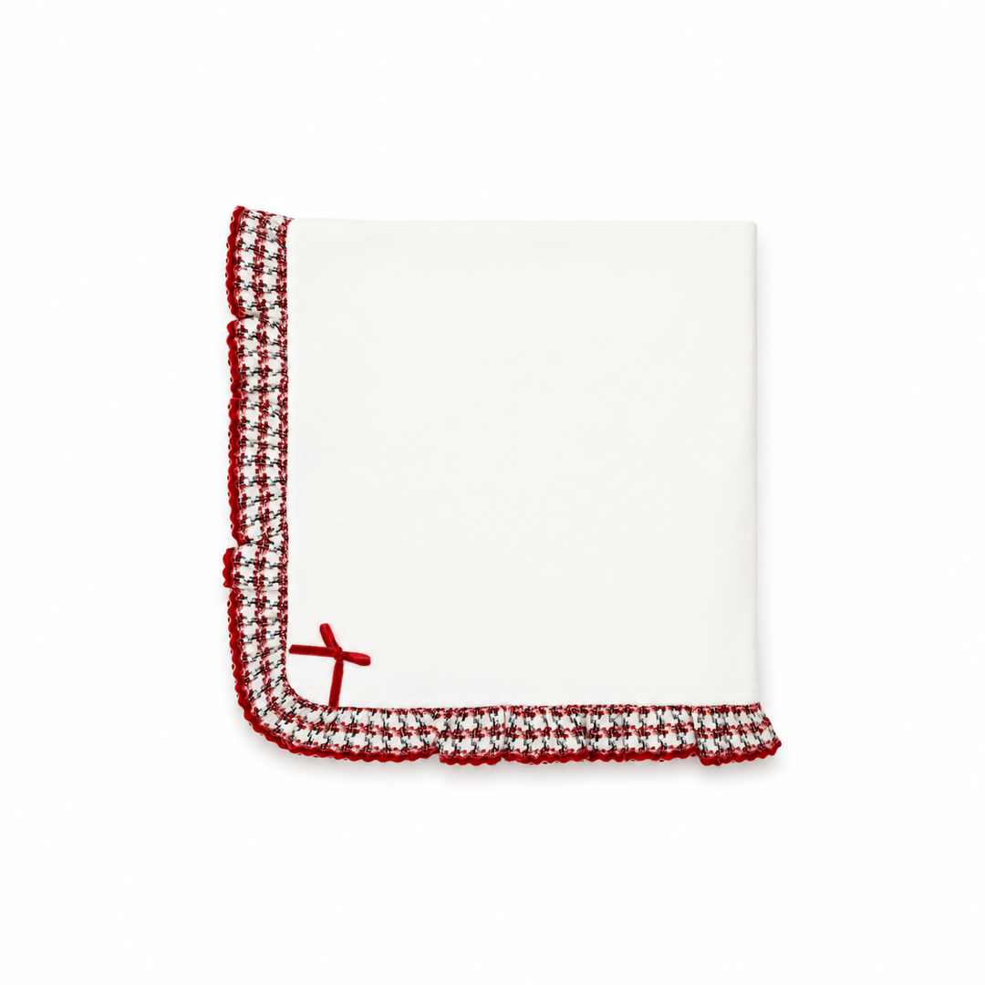 PRE ORDER DEOLINDA CHIC RED CHECKED VELOUR BLANKET