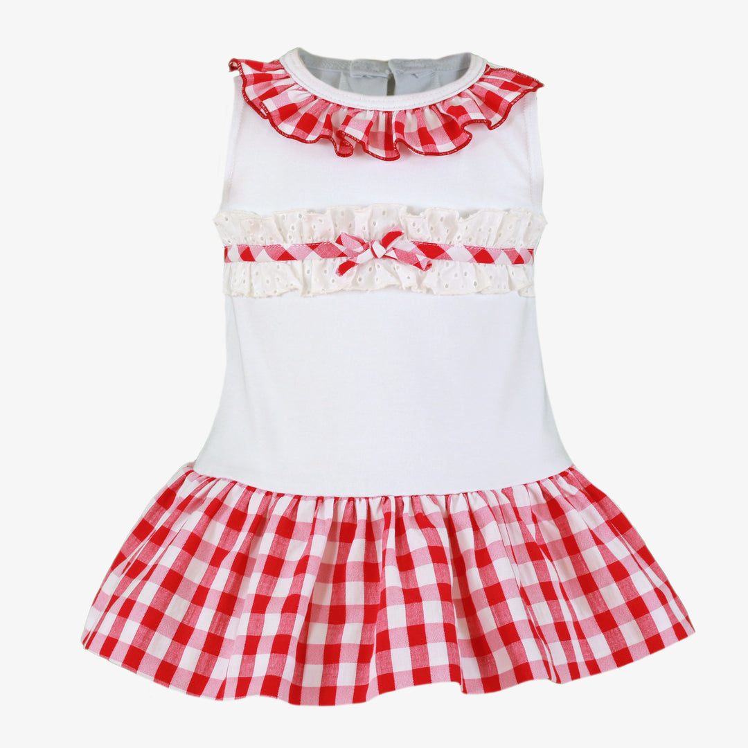 Miranda Baby Girls Red & White Check Dress 517V