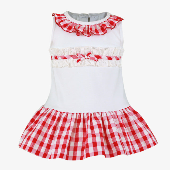 Miranda Baby Girls Red & White Check Dress 517V