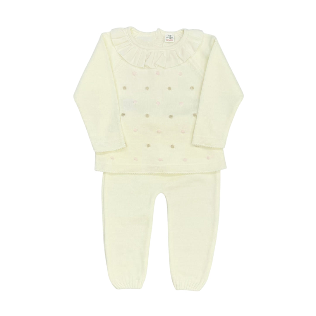 Girls Knitted Cream Tracksuit LBC7515