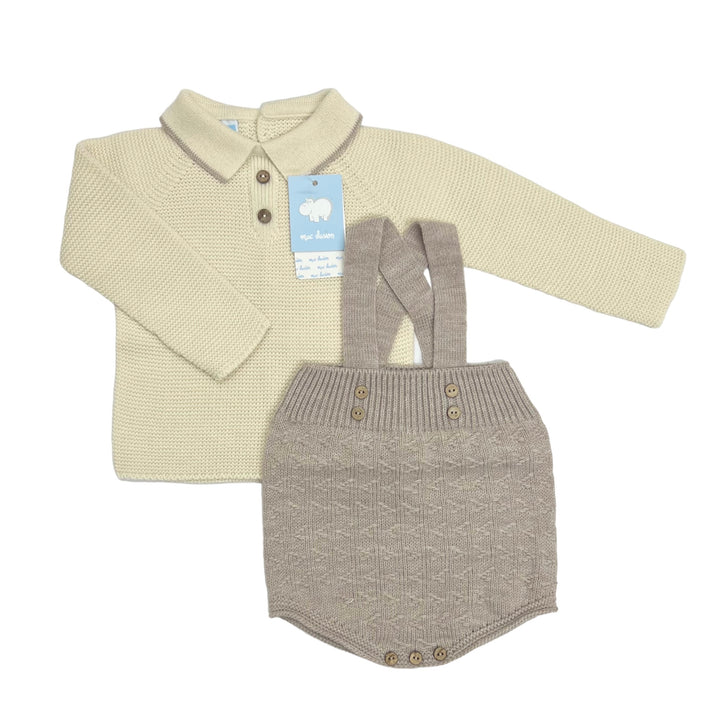 Mac Ilusion Baby Boys Knitted Polo Dungaree Set 9051