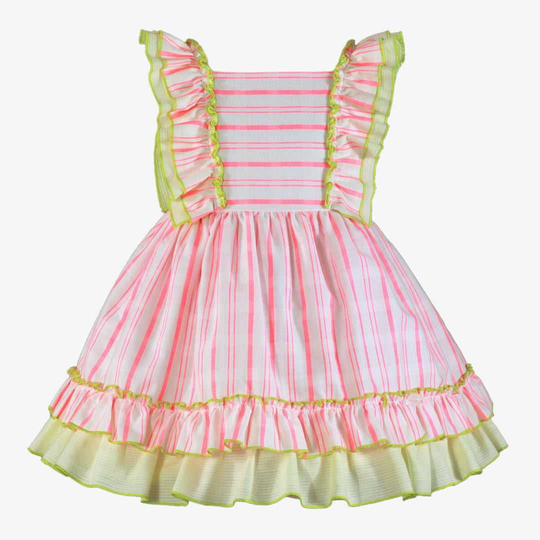 Miranda Girls Pink Neon Ruffle Dress 252V