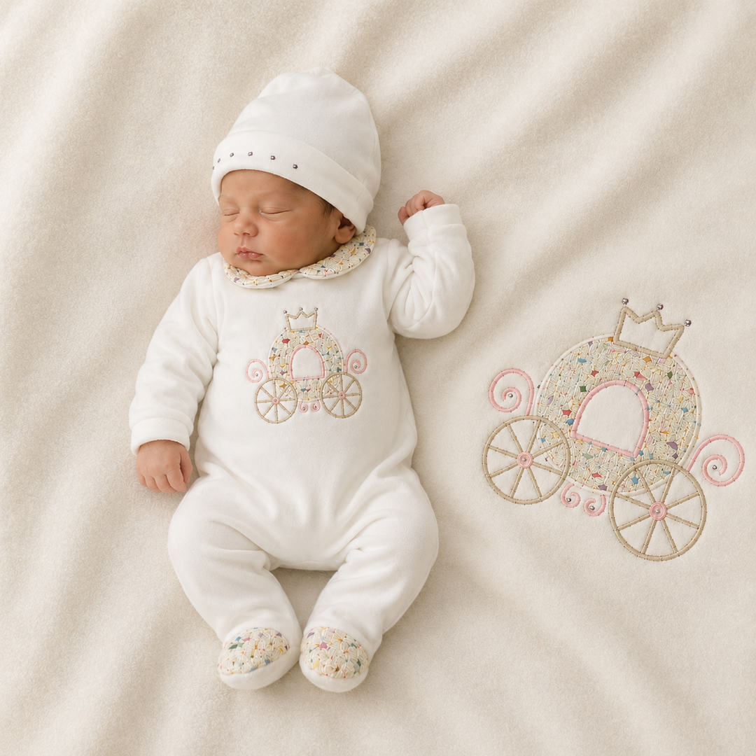 DEOLINDA CHIC BABY GIRLS CARRIAGE VELOUR BLANKET CD126010
