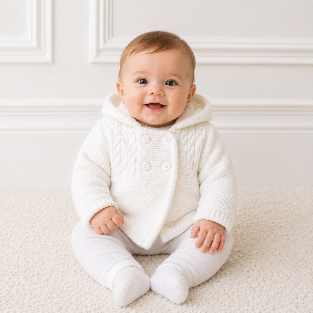 SARDON BABY KNITTED WHITE JACKET 869