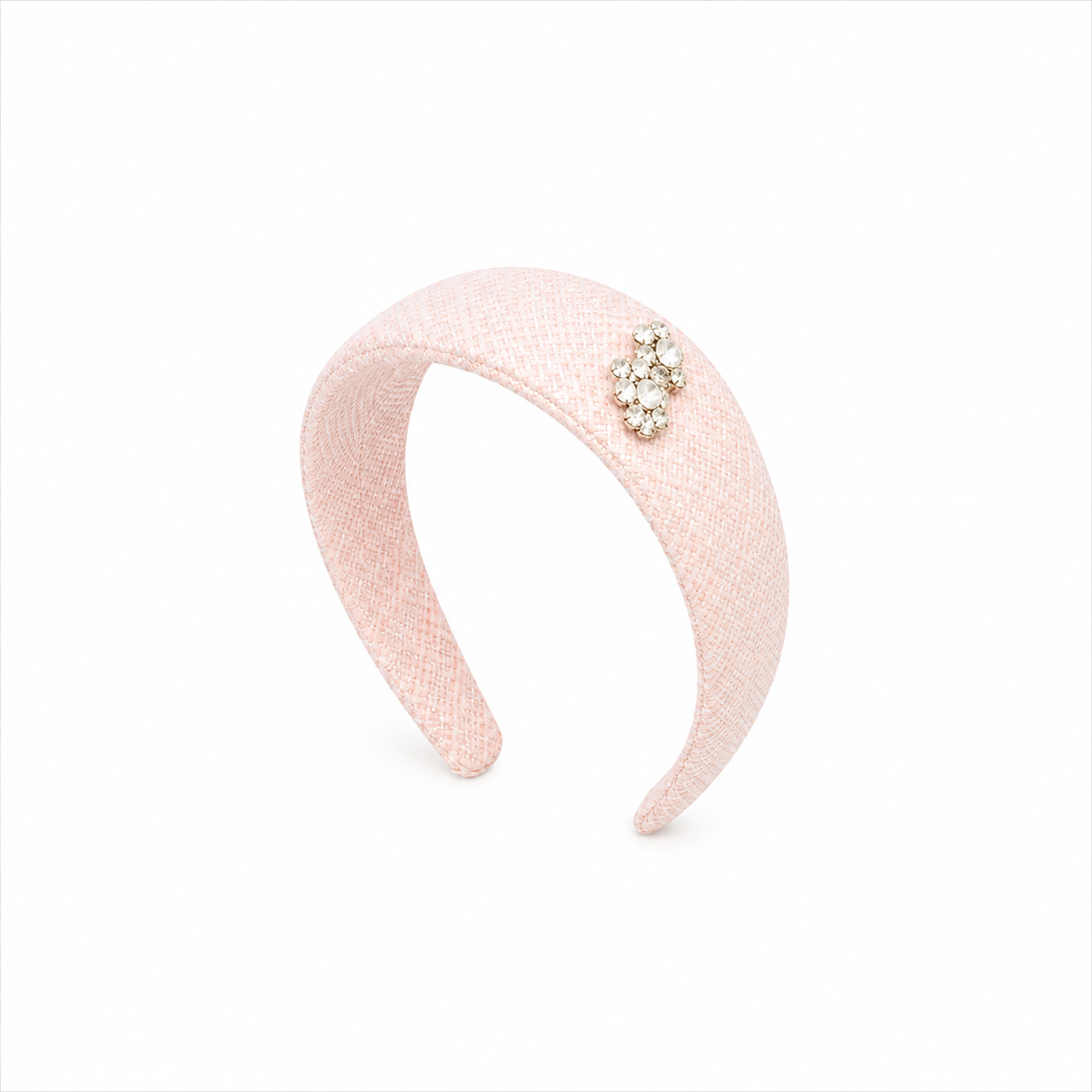 DEOLINDA CHIC PINK TWEED DIAMANTE HEADBAND CD126022