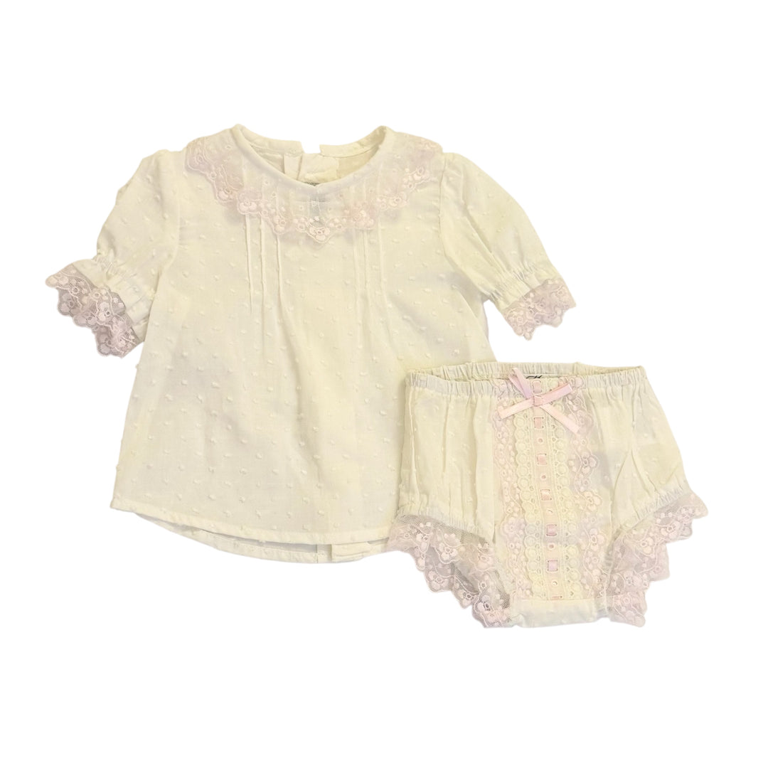 Miranda Baby Girls Ivory & Pink Set