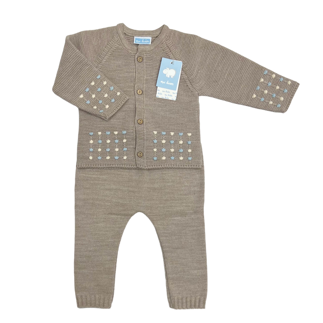 Mac Ilusion Baby Boys Beige Knitted Two Piece Set 9045BE