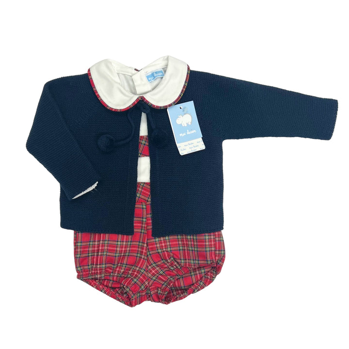 Mac Ilusion Boys Navy Tartan Set 9117