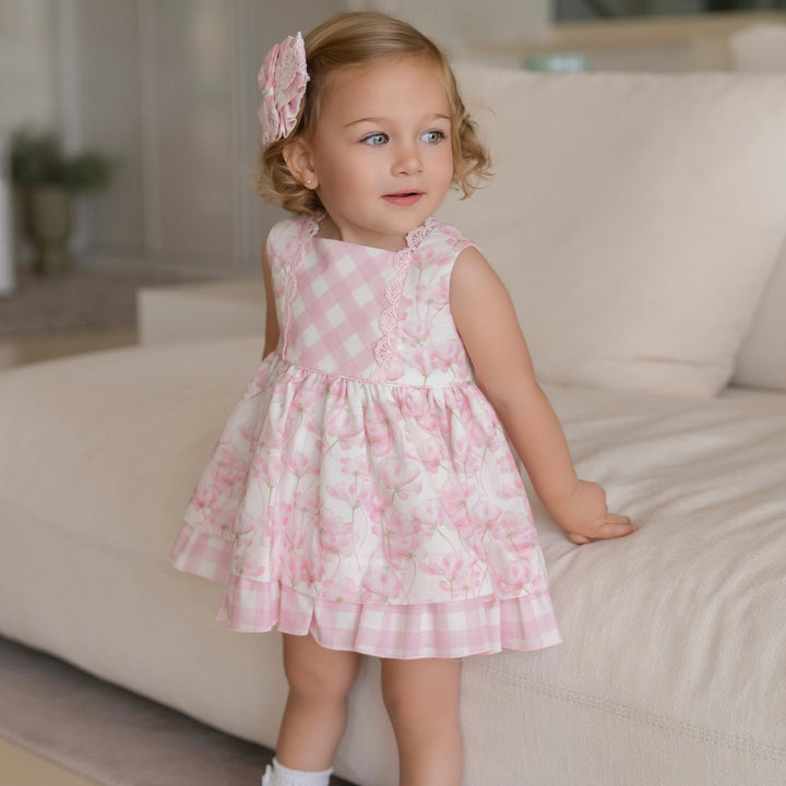 PRE ORDER Miranda Baby Girl Pink Floral Dress & Knickers 133VB