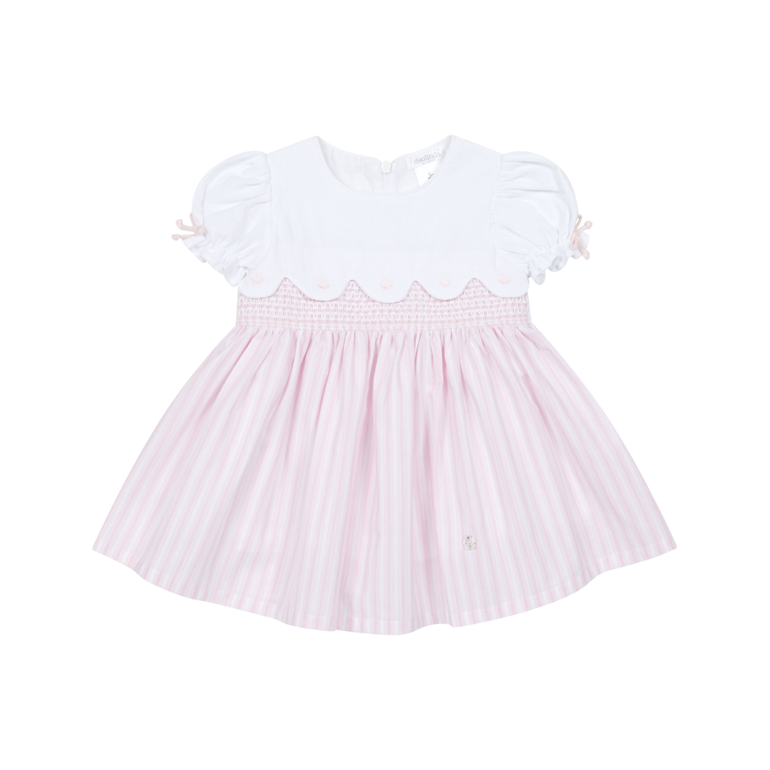 PRE ORDER Deolinda Pink & White Stripe Smocked Dress 26407