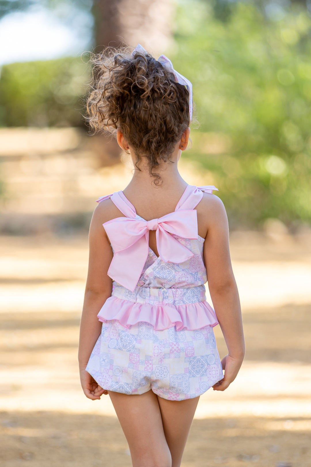 Babine Girls Pink Tile Jumpsuit