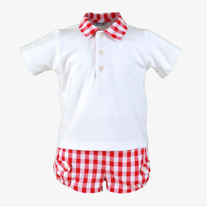 Miranda Baby Boys Red & White Check Jam Pant Set 623
