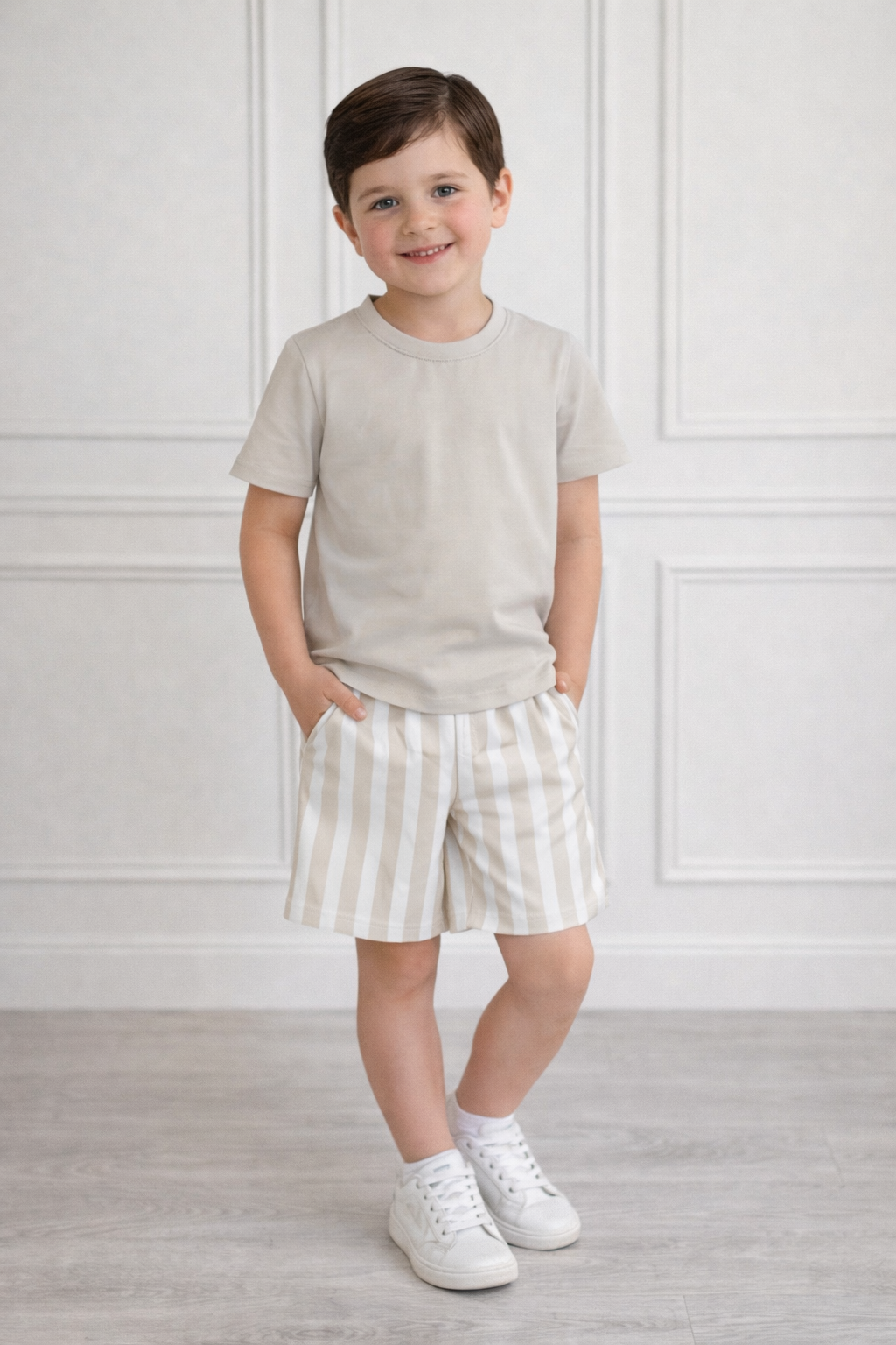 Boys Beige Short Set TG