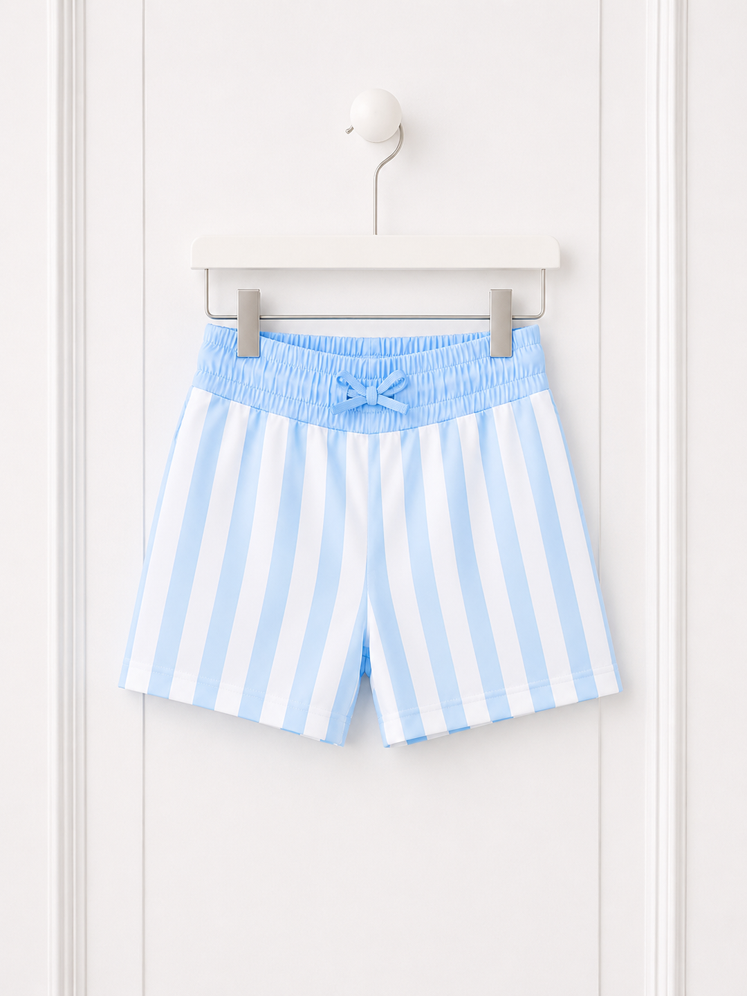 Boys Blue & White Stripe Swim Shorts
