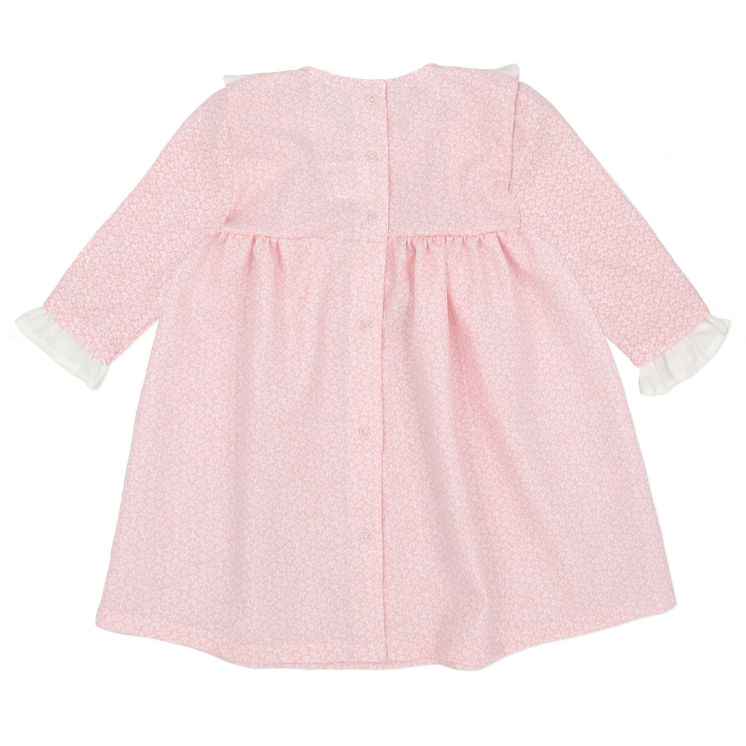 Rapife Girls Pink & White Ruffle Bow Dress 4115W23P