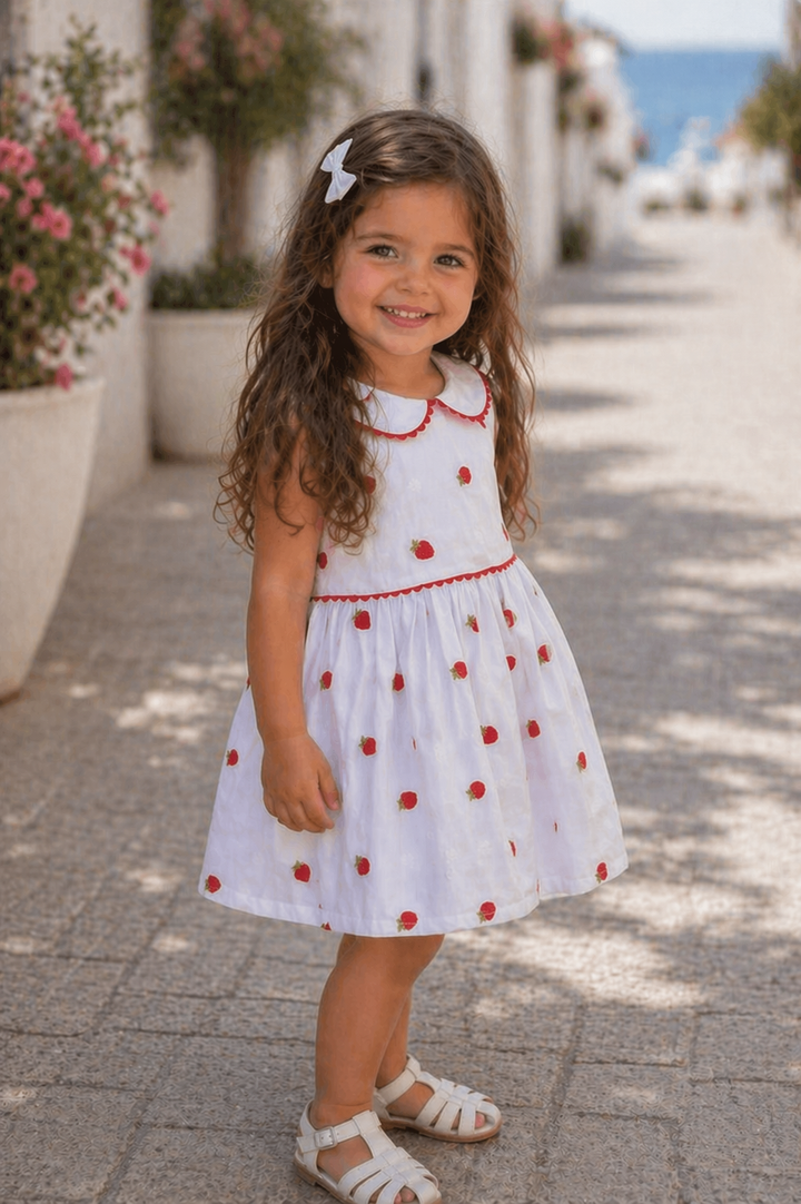 Deolinda Girls Strawberry Embroidered Dress 26406