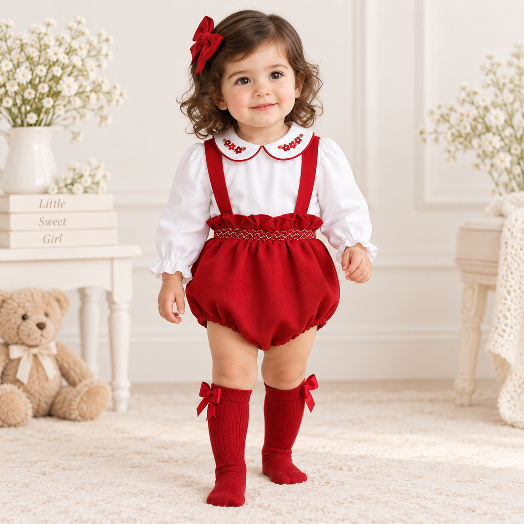 PRETTY ORIGINALS BABY GIRLS BLOUSE RED SET  BD02428E