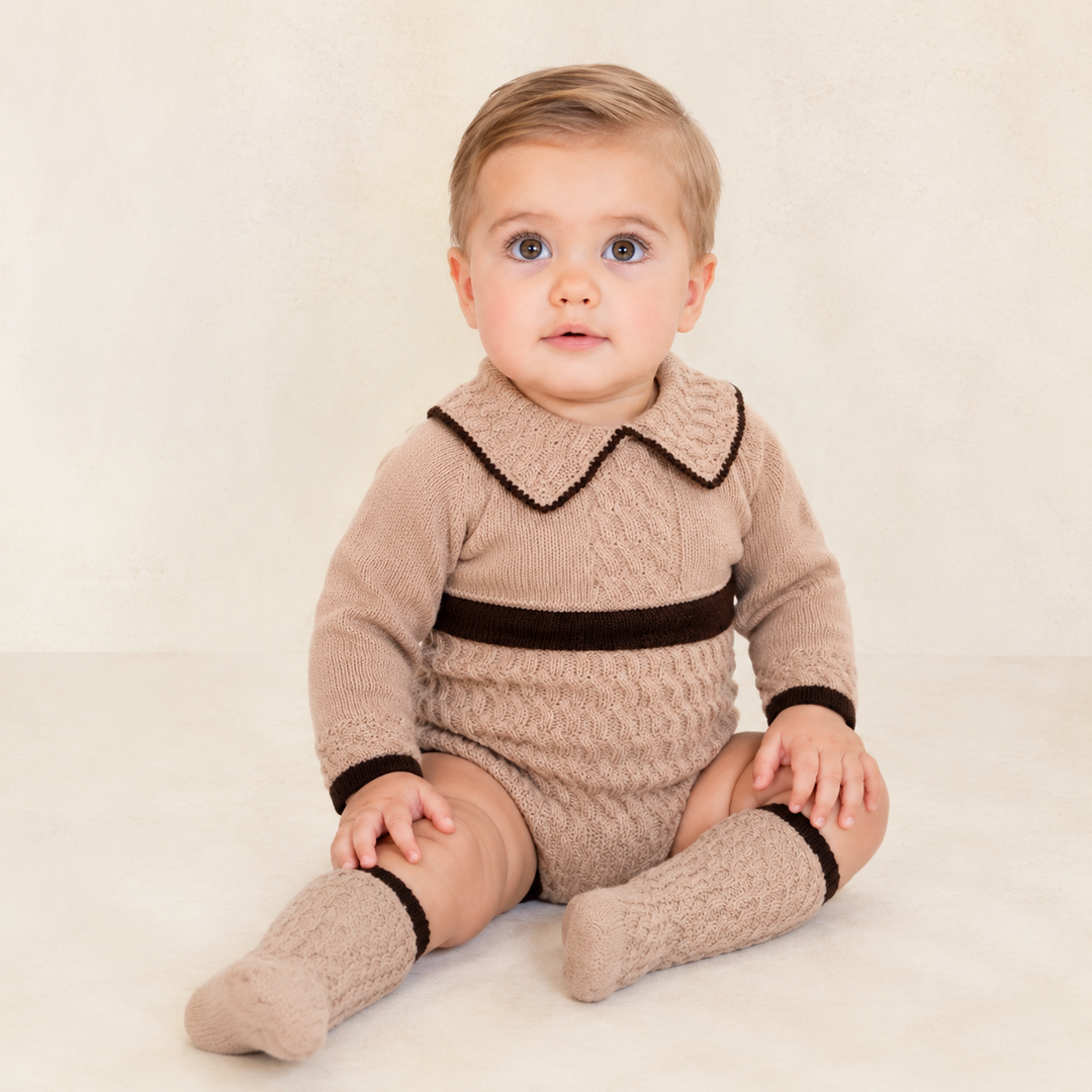 PRE ORDER RAHIGO CAMEL & CHOCOLATE ROMPER 26248