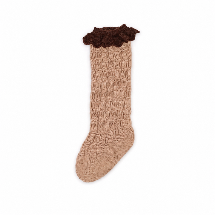 PREORDER GIRLS RAHIGO CAMEL & CHOCOLATE SOCKS 26242