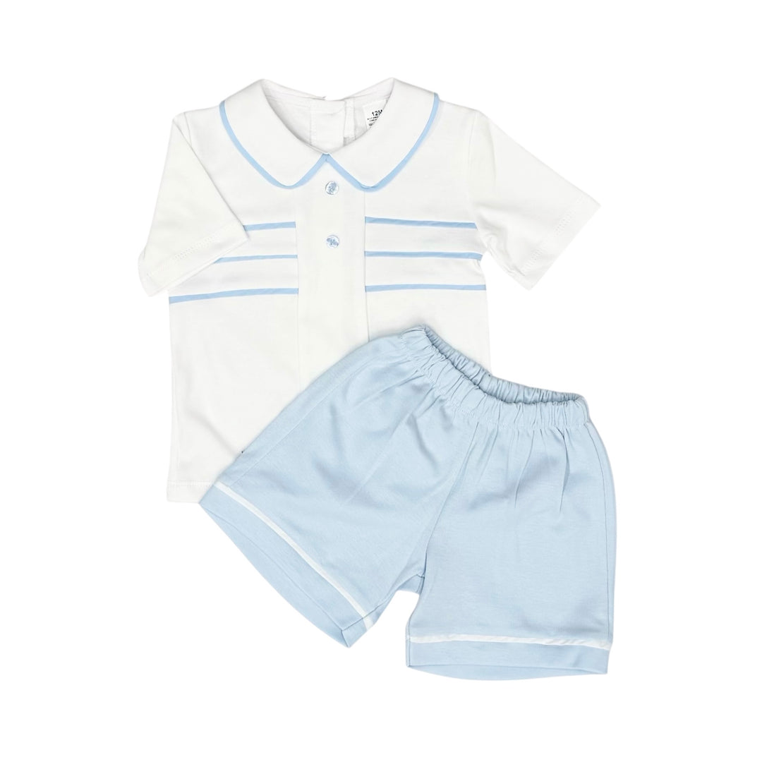 Boys Blue & White Short Set LBSG169