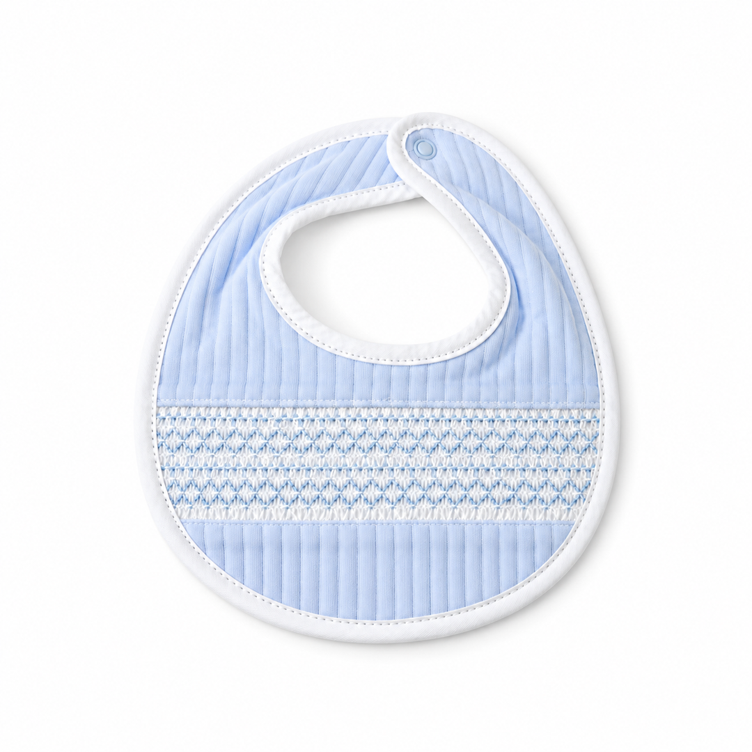 DEOLINDA BLUE SMOCKED BIB DB126B04