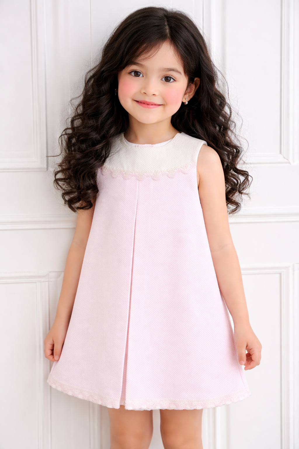 Lor Miral Pink & Cream Dress 414019