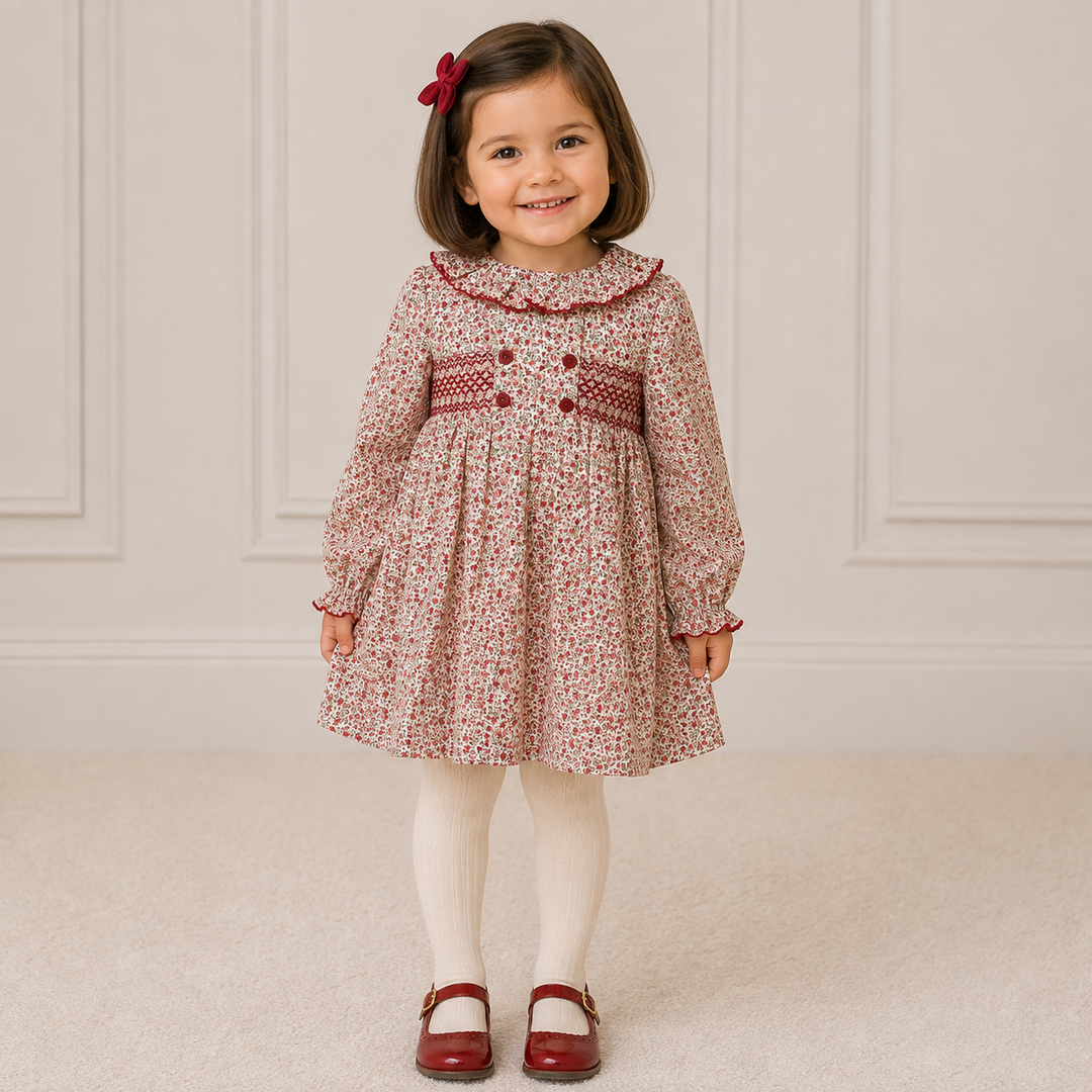 SARDON GIRLS DITSY SMOCKED DRESS 578