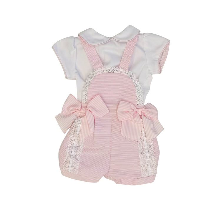 Pretty Originals Pink & White Lace Romper Set MB10718