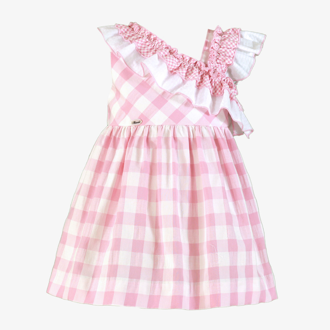 PRE ORDER Miranda Girls Pink & White Check Dress 602V