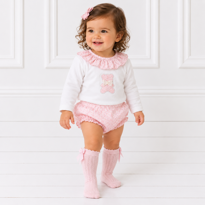 RAPIFE BABY GIRLS  PINK  TEDDY JAM PANT SET 4313
