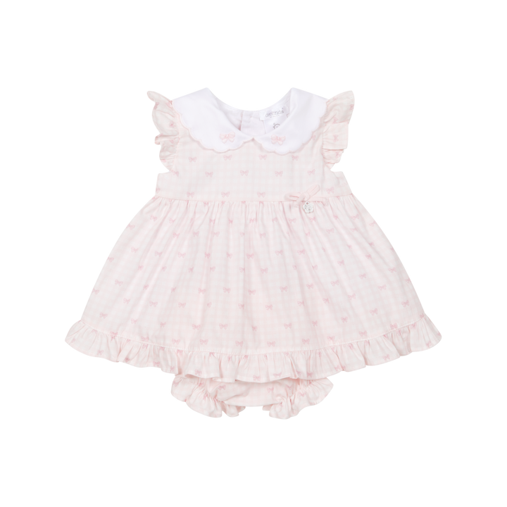 PRE ORDER Pink Bow Print Dress & Knickers Deolinda 26304